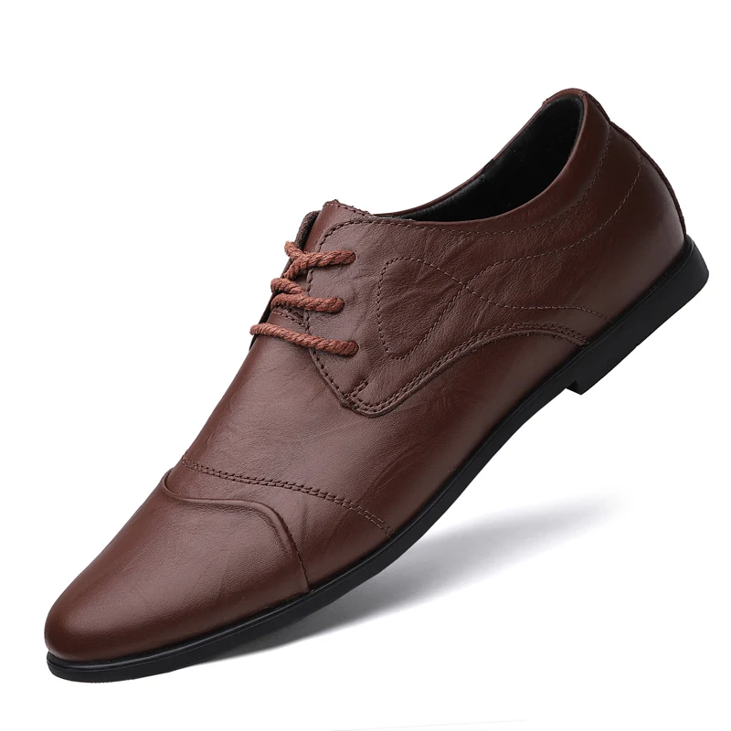 

Men's Shoes Sepatu Pria Genuine Leather Lace Up Shoes Men's Autumn Black Business Shoes 37-46 Casual Sheos for Man Zapatillas %