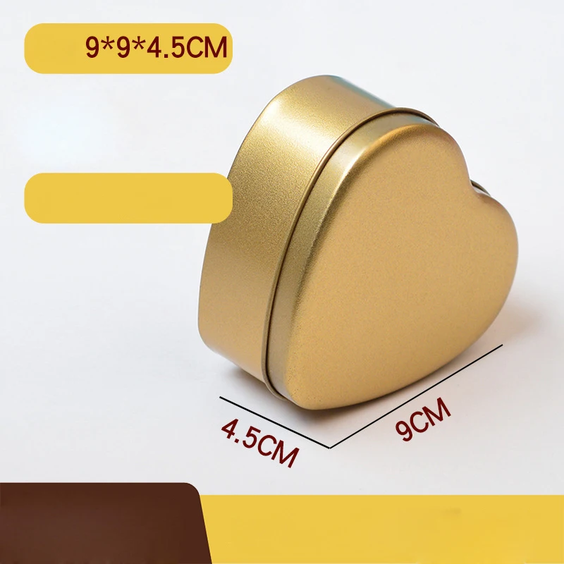 

Wedding Candy Gift Wrap Tin Box Heart Shape Gold Silver Package Boxes for Party Favor