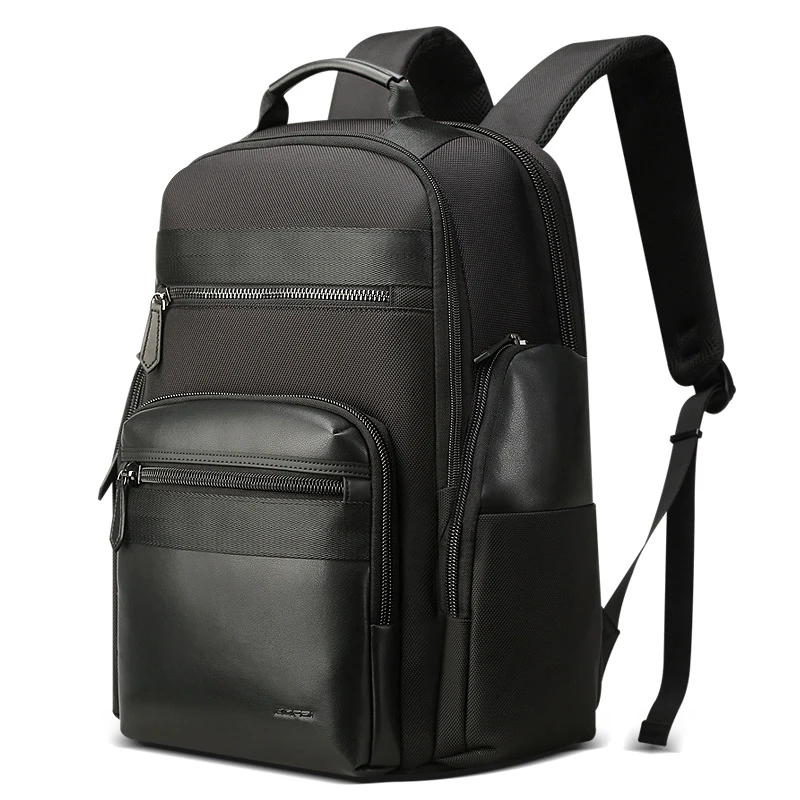 Водонепроницаемый черный нейлоновый кожаный мужской рюкзак вместительный