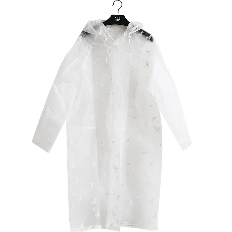 

Plastic Transparent Rain Coat Waterproof Adult Long Coat Women Wet Weather Gear Reusable Hiking Veste Pluie Raincoat EB50YY