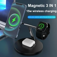 3 in 1 magnetic wireless charger stand for iphone 13 12 pro max mini fast charging dock station for apple watch 6 se airpods pro