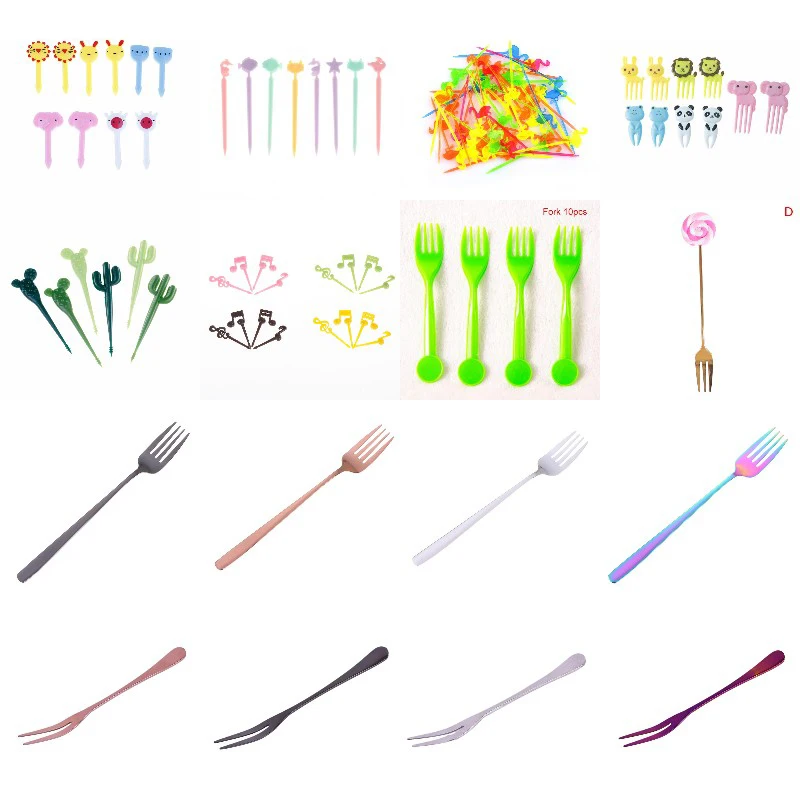 1 комплект принт мульташной Минни скотный двор вилки для фруктов Детская