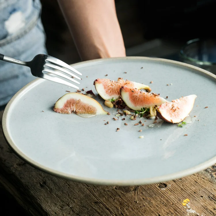 

Personality Retro Dinner Plates Creativity Flat Frosted Ceramic Dinner Plates Modern Pasta Talerze Obiadowe Dinnerware DK50DP