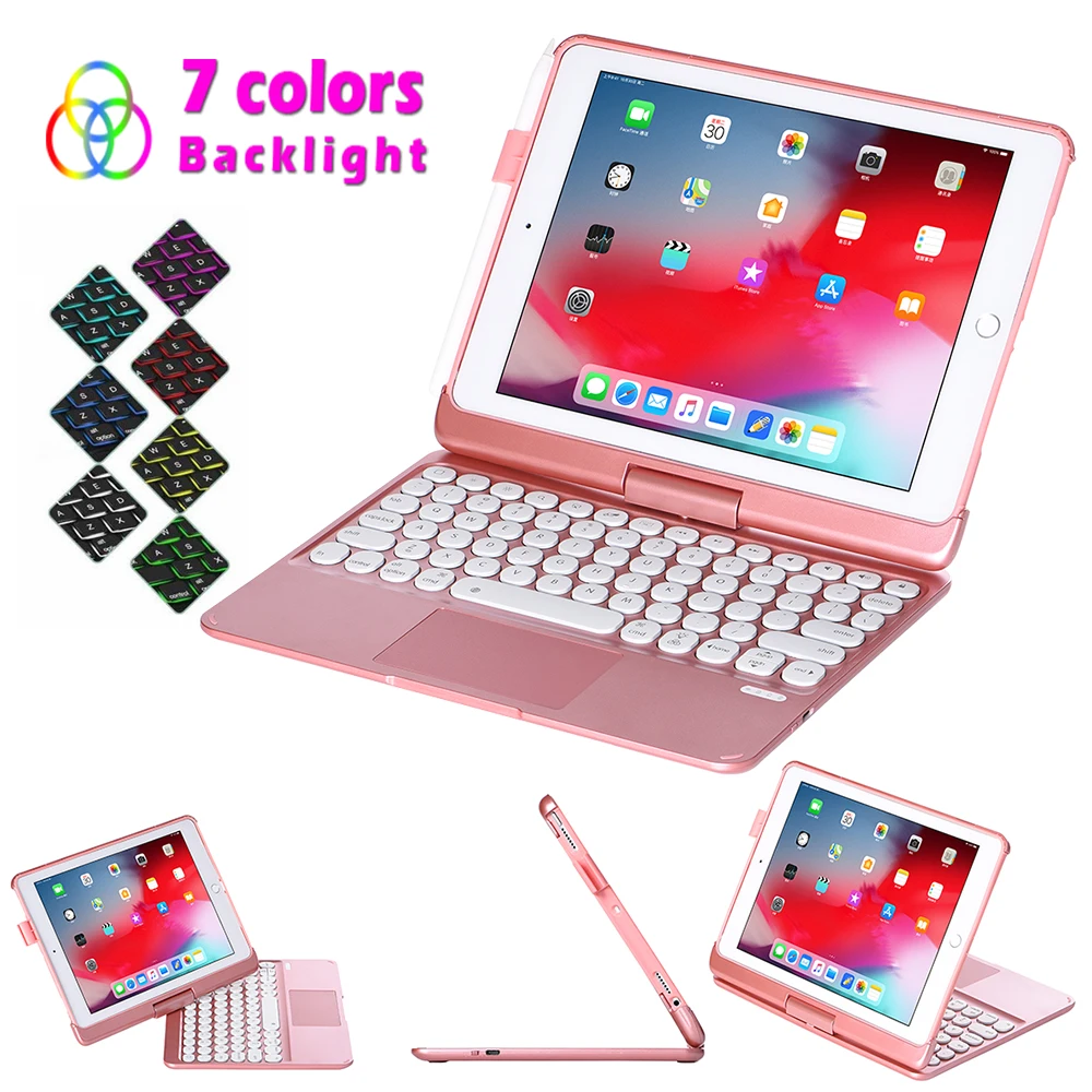 Чехол для планшета с клавиатурой iPad Air 2 Pro 9 7 2017 2018 цветов подсветкой на английском