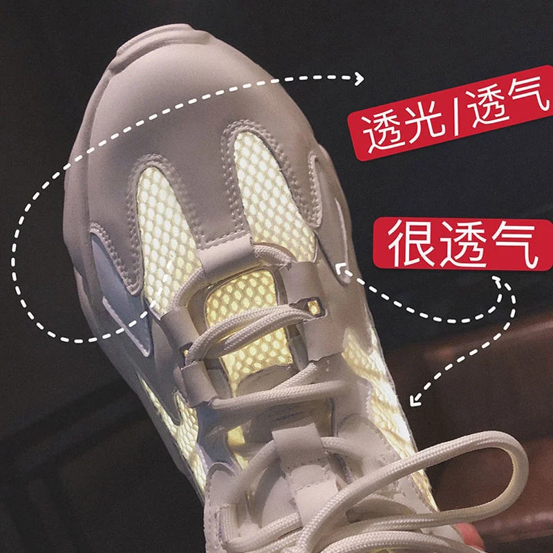 

Sneakers Women Breathable Mesh Casual Shoes Female Fashion Sneaker Lace Up High Leisure Women Vulcanize Shoe Platform