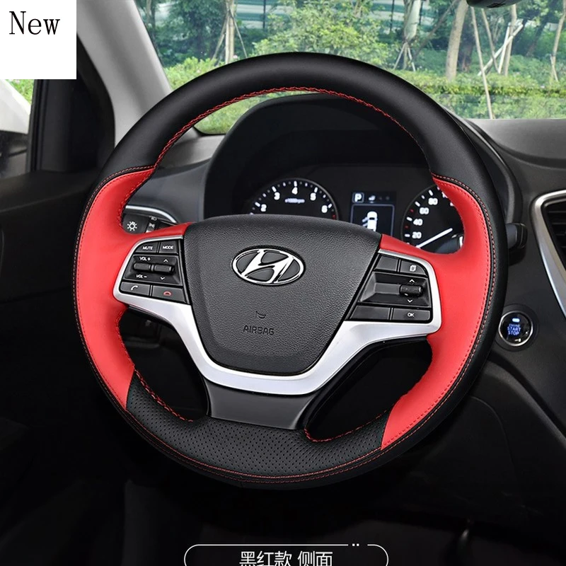 

Для Hyundai Elantra Verna/Hyundai Elantra индивидуальные ручной работы кожаный чехол рулевого колеса автомобиля аксессуары интерьера автомобиля