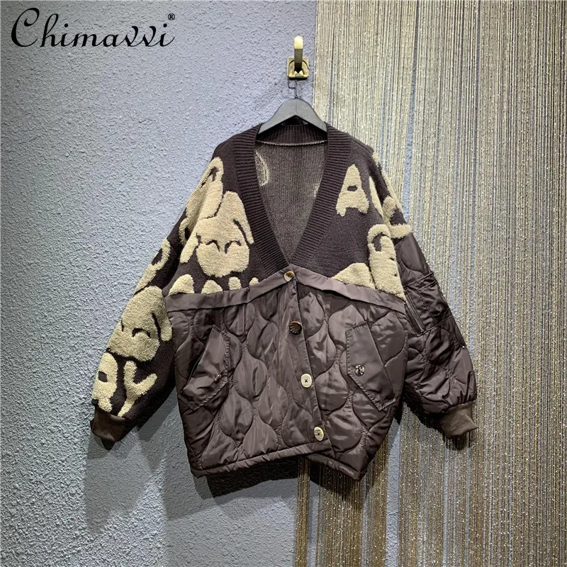 

Женская уличная куртка с хлопковой подкладкой, свободная утепленная куртка большого размера с шерстяной строчкой, Осень-зима 2021