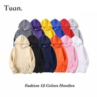 Высококачественная Мужская толстовка фирмы Tuan, весна 2021, уличная одежда в стиле хип-хоп, Мужской пуловер, свитшот, Мужская однотонная толстовка с капюшоном для мужчин