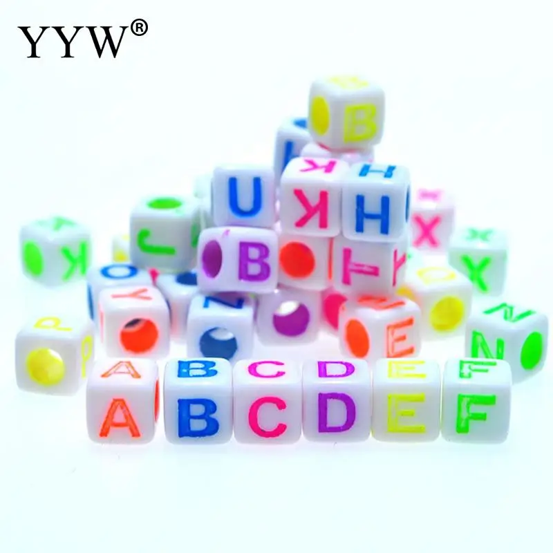 Приблизительно 3000 штук квадратный бисер смешанные цвета буквы Алфавит унисекс