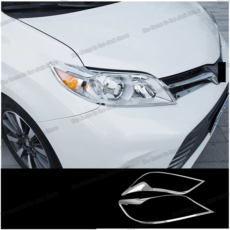 shiny silver abs car headlight taillight frame trims for toyota sienna 2015 2016 2017 2018 2019 2020 decoration auto | Автомобили и