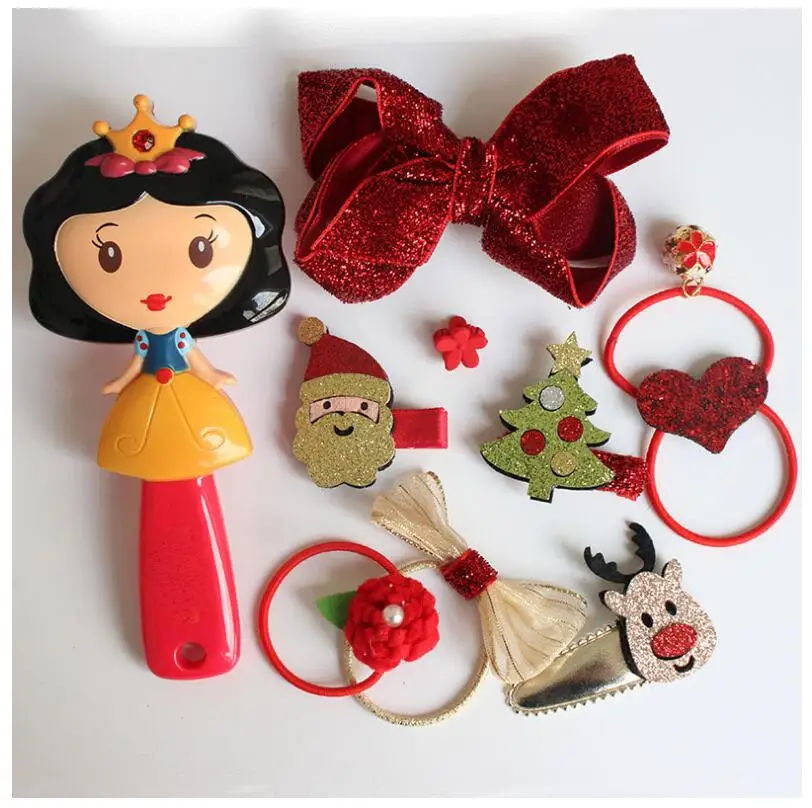 Рождественский подарочный набор детские украшения для волос резинка гребень