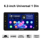 Магнитола JOYING Универсальная 1DIN, Android 10, 4 Гб 64 ГБ, магнитофон, мультимедийный проигрыватель, руль, Carplay