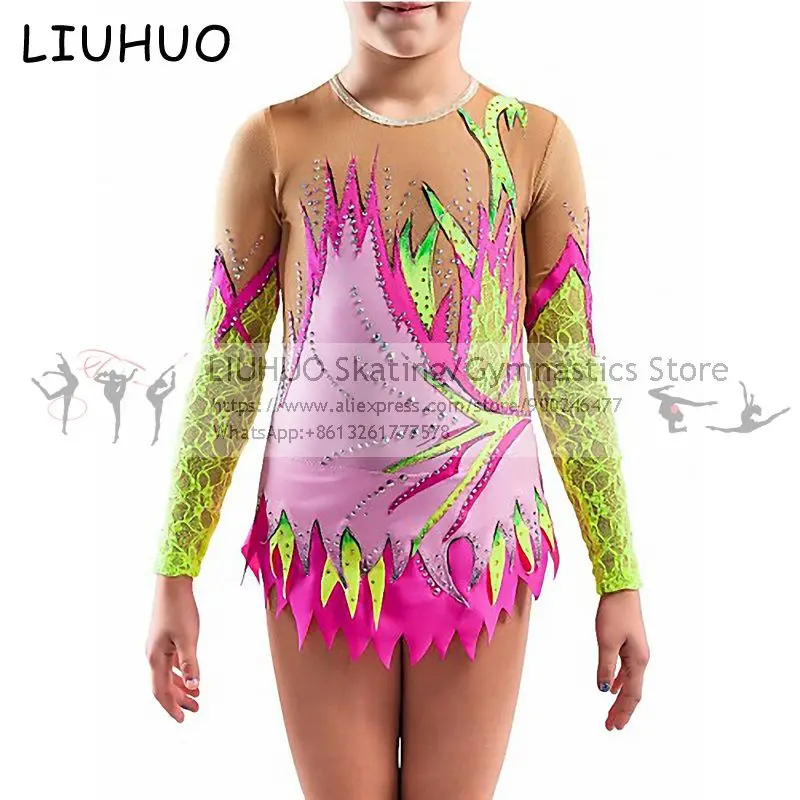 

LIUHUO Figure Skating Dress Women's Girls Ice Skating Performance Rhythmic Gymnastics Competition Dance Leotard Artistic Costume