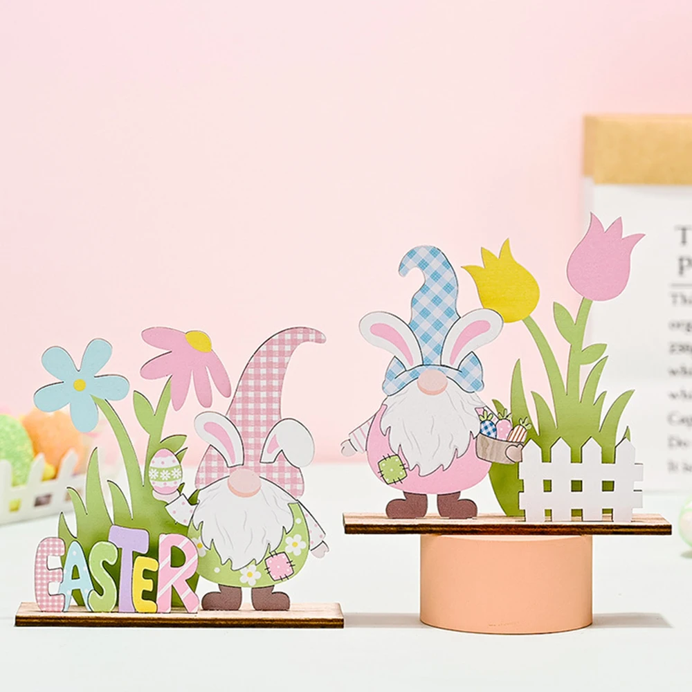 

2022 Easter Spring Decoration Wooden Easter Ornaments Bunny Carrot Faceless Gnome Kids Gift Hoivalliday Home Party Decorations