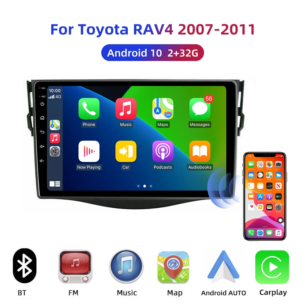

Автомобильный android gps-навигатор плеер для Toyota RAV4 Rav 4 2001-2006 2007 2008 2010 2011-2012 2DIN Автомагнитола мультимедийная стерео