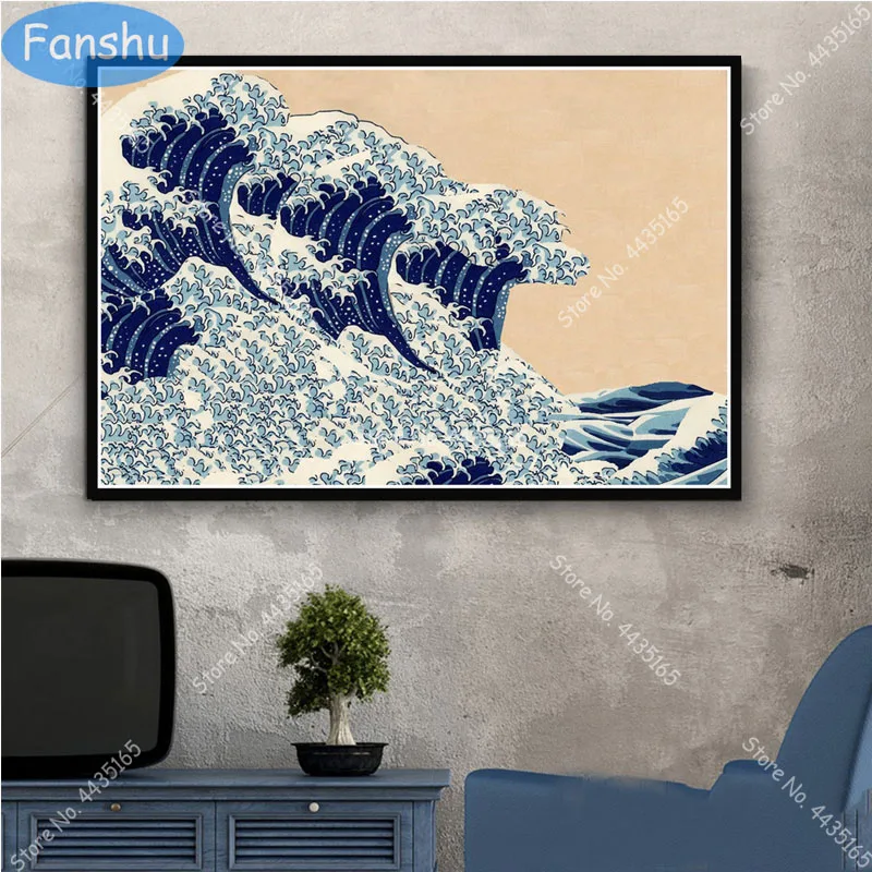 Картина на холсте с изображением канагавы | Дом и сад