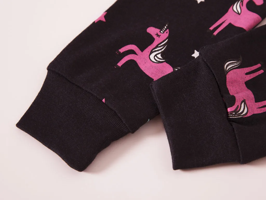 Рождественская Одежда для девочек Пижама одежда детей розовые футболки с