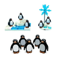 compatible moc building blocks snowflake penguins glacier snow world diy animal bricks montessori toys for children gift juguete