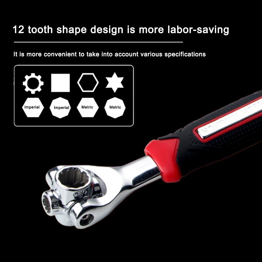 Ключ Гаечный с трещоткой 52 в 1 со шлицевыми болтами и звездообразным шлицем 360