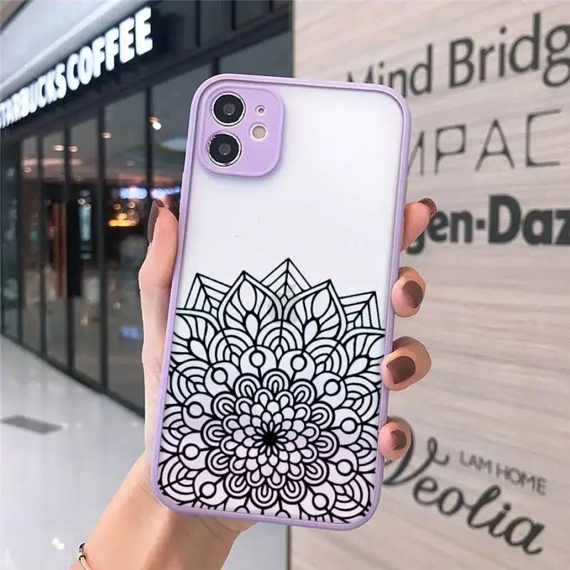 

Mandala aesthetics pattern Phone Cases matte transparent For iphone 7 8 11 12 plus mini x xs xr pro max cover