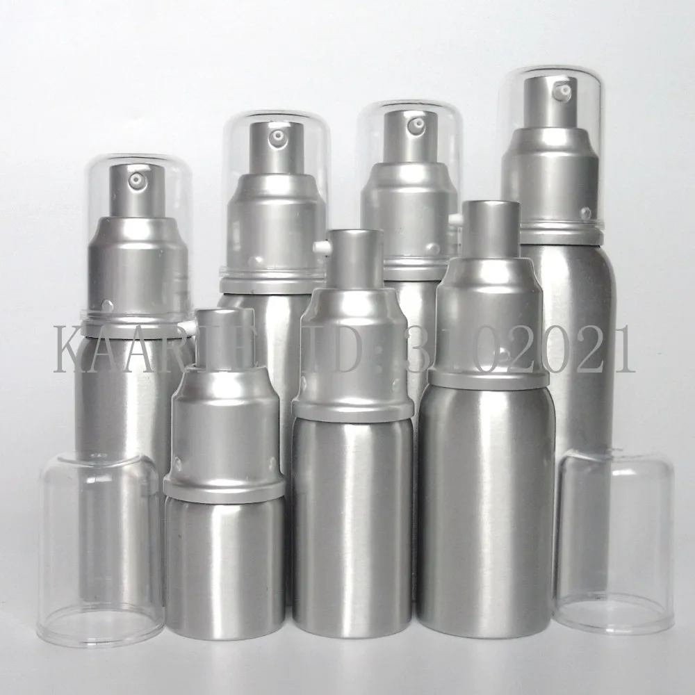 

10pcs high-grade 20/30/50/60ml Aluminum empty packing bottle press lotion cosmetic Emulsion Pump Vials Sample subpackage Bottles