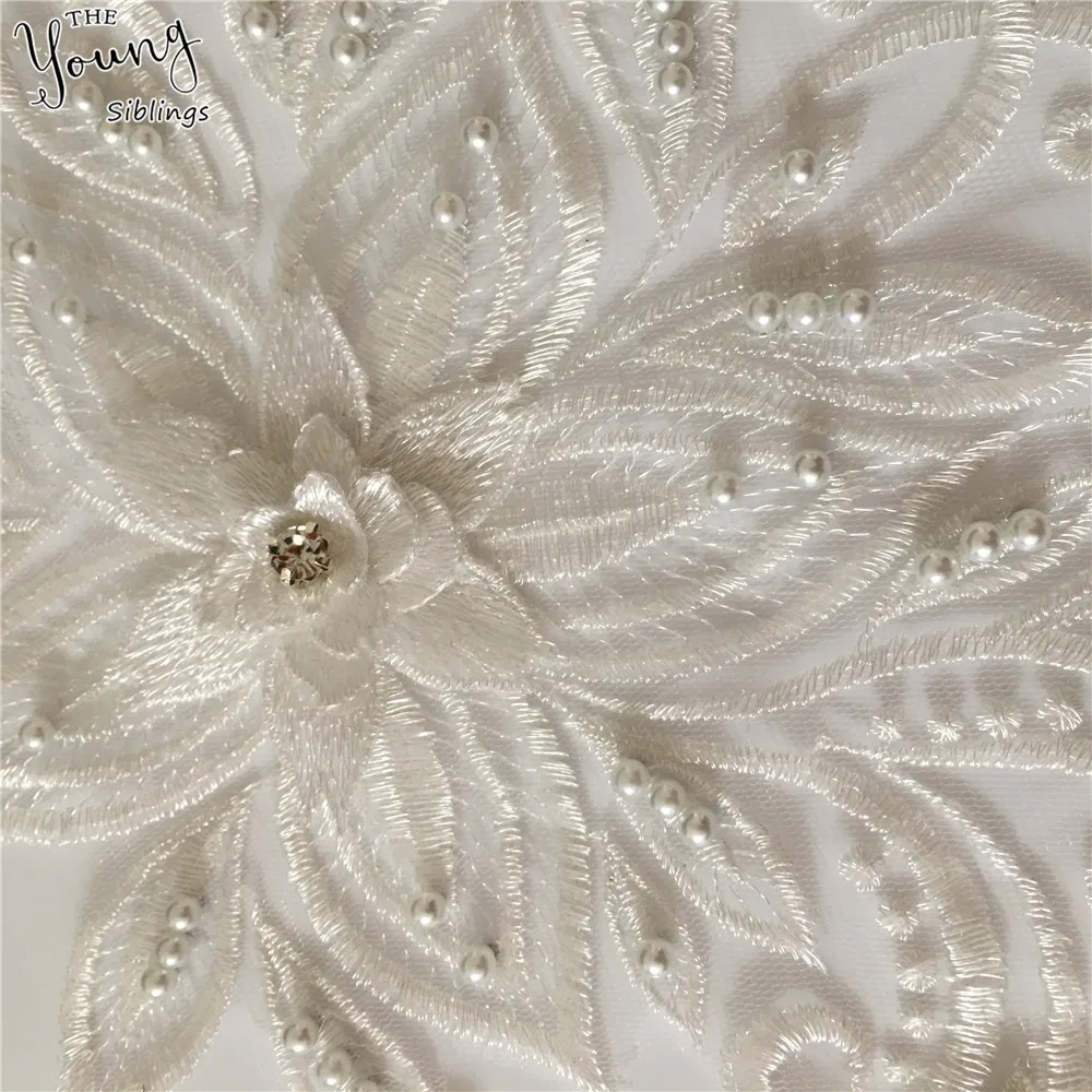 Новое Поступление Вышивка ABS жемчужный кружевной воротник тюль 3D цветок
