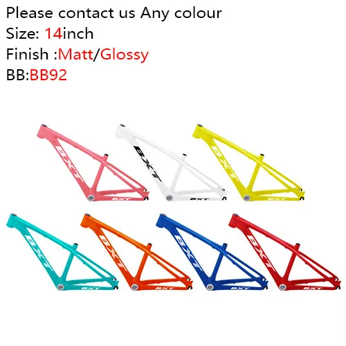 color 1 BXT 26er MTB рама 16/14 дюймов труба из углеродистого волокна 3K Матовая/glossy ultra светильник детей рамы велосипеда 26 углерода дети рамка+ гарнитура+ зажим+ BB92 - Цвет: color 1