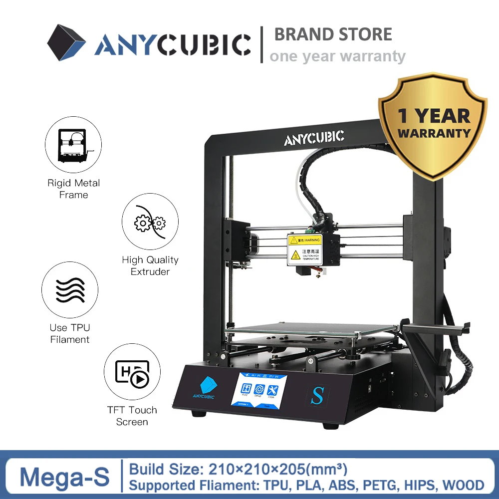 Anycubic мега S 3D принтеры дешевые размера плюс металлический сенсорный Экран Друкер