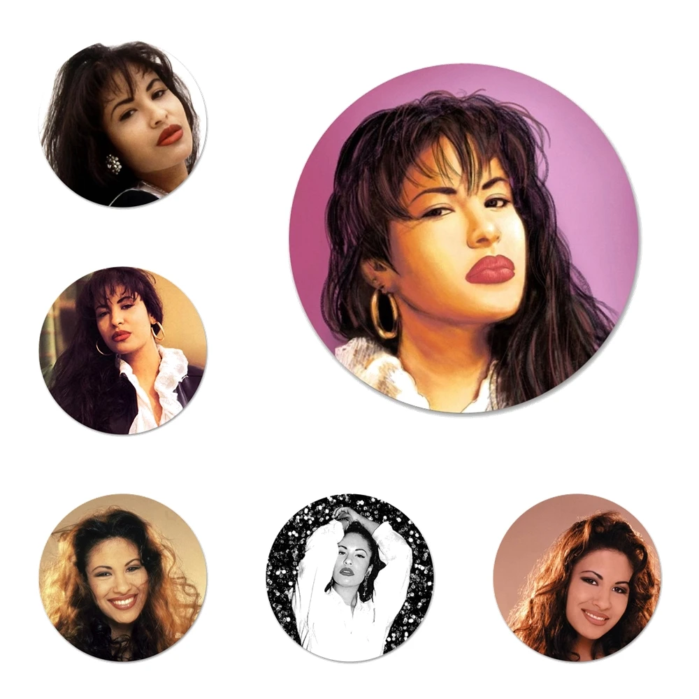 

selena quintanilla Icons Pins Badge Decoration Brooches Metal Badges For Clothes Backpack Decoration 58mm