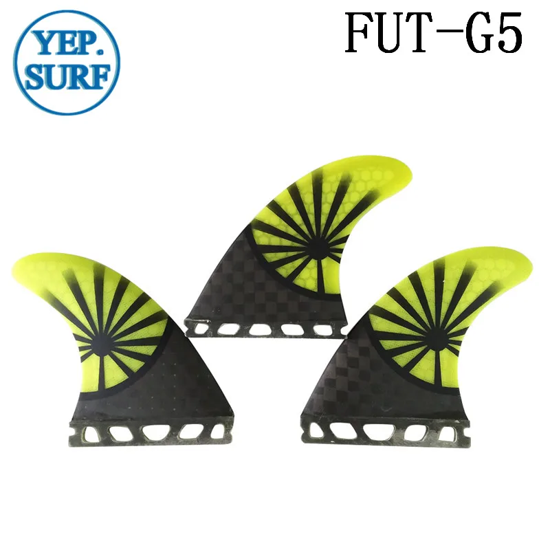 Future G5 Fin желтые сотовые плавники для серфинга будущее искусственное