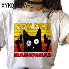 Pew Madafakas женская футболка Kawaii Meme Ulzzang футболка черная кошка Harajuku уличная футболка Женские топы тройник Винтаж