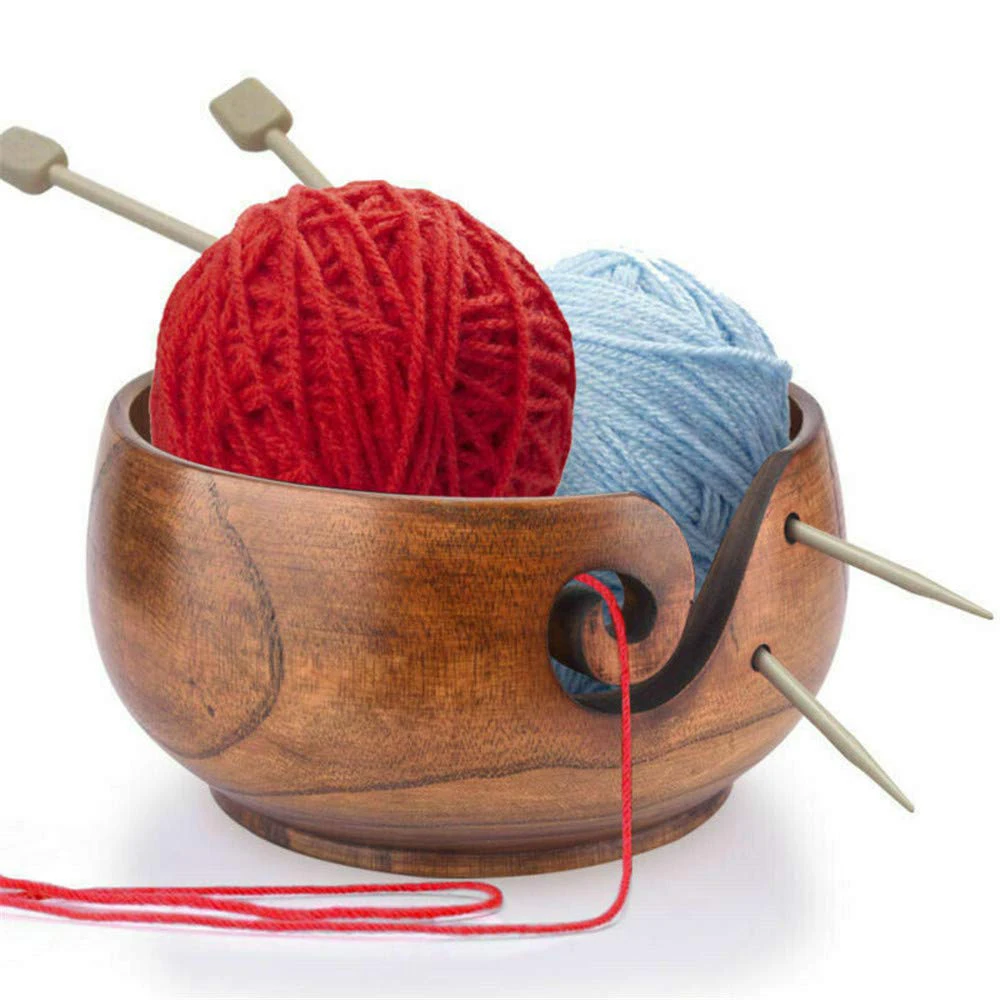 Портативная Деревянная миска из шерсти с крышкой пылезащитная для хранения