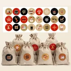 Рождественский Адвент-календарь, 24 шт.компл., цифры, бумажные наклейки, печенье, конфеты, печать, наклейки, рождественские украшения, этикетка для упаковки подарков