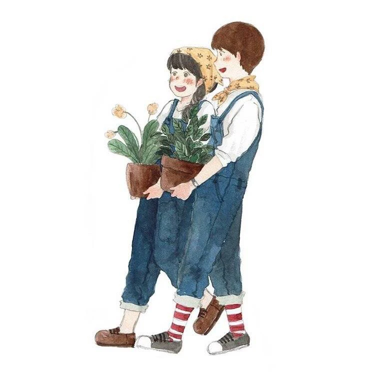 1 шт. парные персонажи Повседневная Акварельная наклейка в стиле граффити для