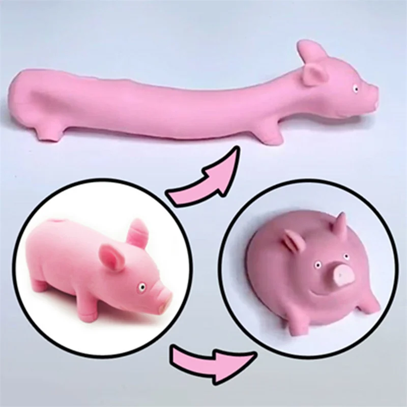 

Pink Pig Toy Stretch Pinch Restore Safe Pig Decompression Toy Relieve Stress Office Decompression