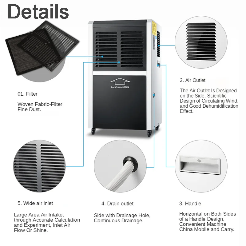 Коммерческий промышленный осушитель DOROSIN 60 л/день воздуха умная электрическая