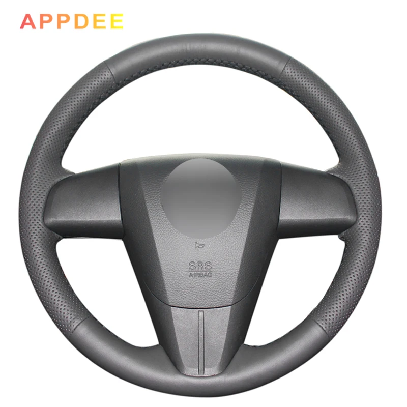 Черный чехол рулевого колеса автомобиля из искусственной кожи для Mazda 3 Mazda CX7 2011-2013
