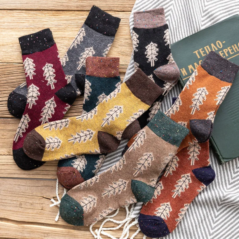 Match Colors Милые рождественские носки, 5 пар, CA082 зимние теплые жаккардовые мягкие шерстяные носки большого размера разноцветный Skarpetki - Цвет: Match Colors
