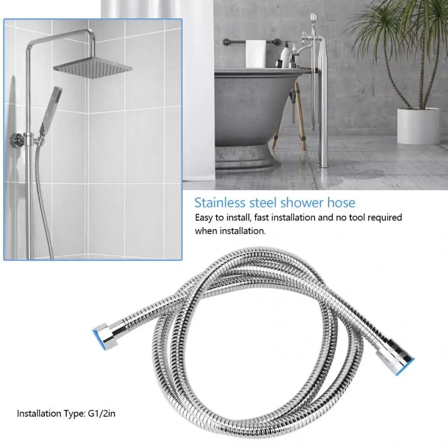 Душевой шланг G1/2 в домашней ванной из нержавеющей стали с двойной пряжкой