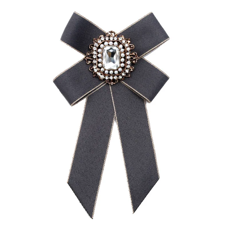 

Bow Tie Ladies Korean Style Fabric Knitting College Wind Collar Flower Big Brooch Jewelry Luxury