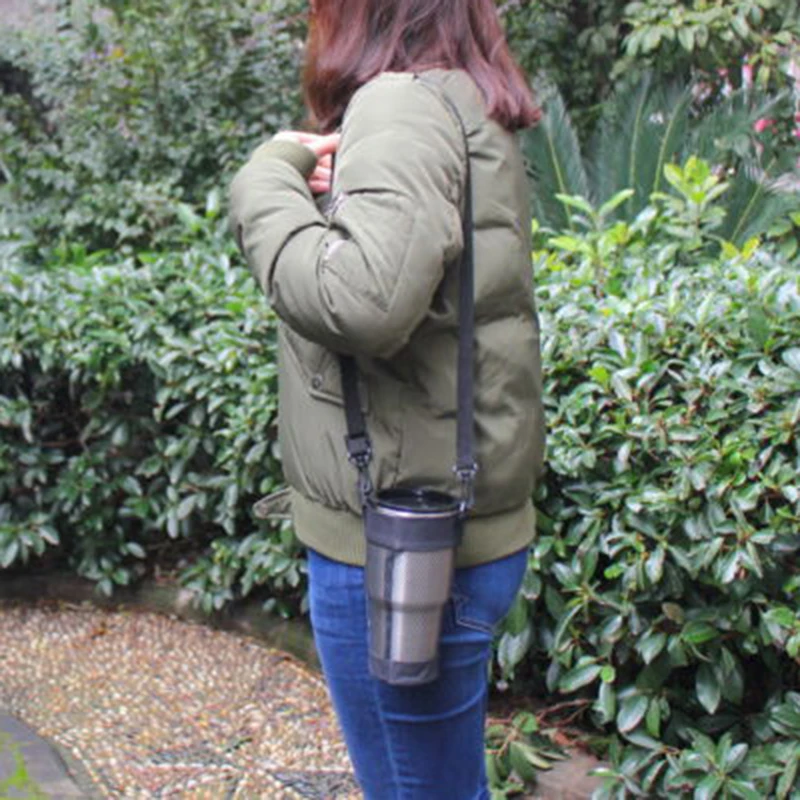 

Cup Carry Bag Fashion Water Bottle Carry Mesh Net Bag Portable Cup Detachable Strap Water Bottle Accessories
