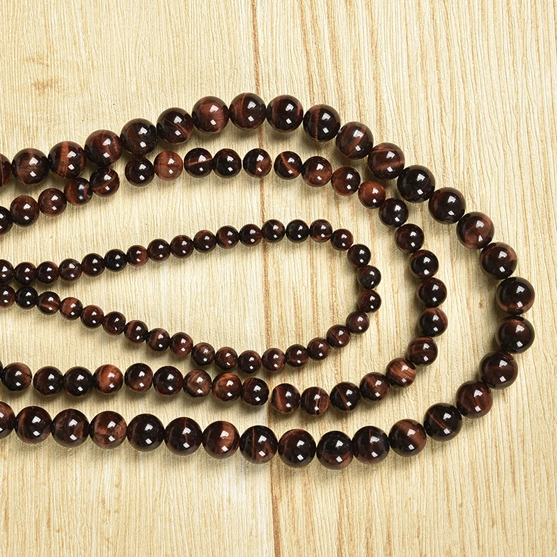 Круглые бусины с натуральным тигровым глазом для изготовления ювелирных изделий