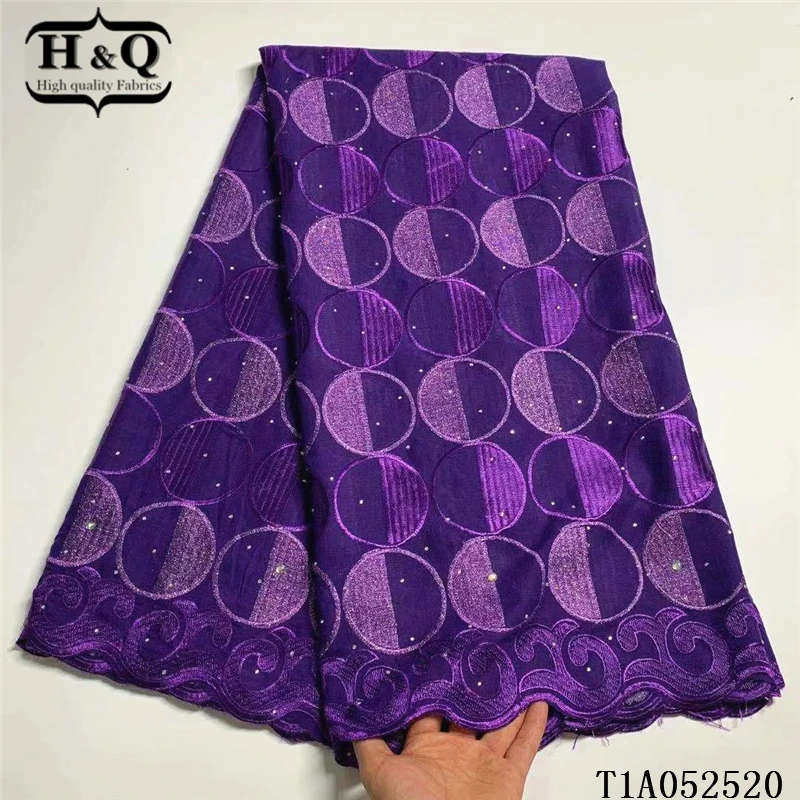 

H&Q swiss lace fabric with rhinestones and stones 100% cotton fabric 5 yards african mesh tulle for women sewing lace dress