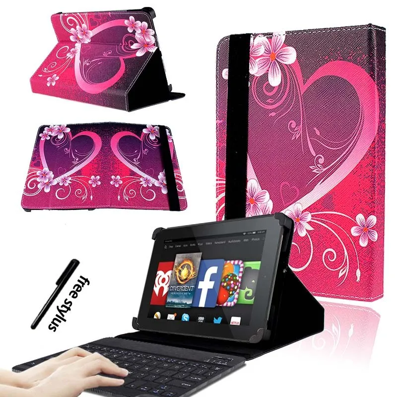 KK&LL для Amazon Fire HD 8(6th/7th/8th Gen, выпуск)-кожаный чехол-книжка для планшета+ bluetooth-клавиатура