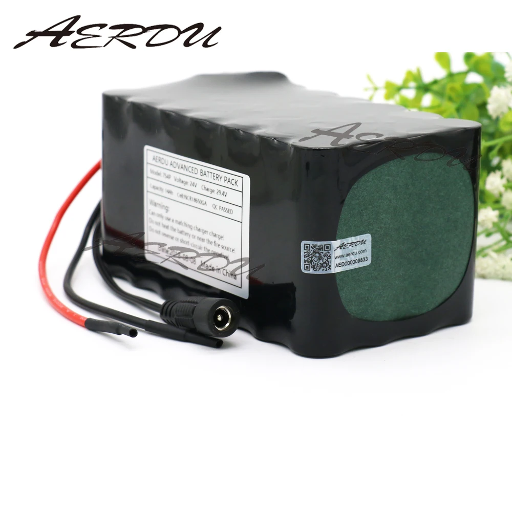 AERDU 7S4P 29,4 в 14ah для NCR18650GA 24 В литиевая батарея высокой мощности и емкости ebike мотор скутер мотоцикл Встроенный BMS