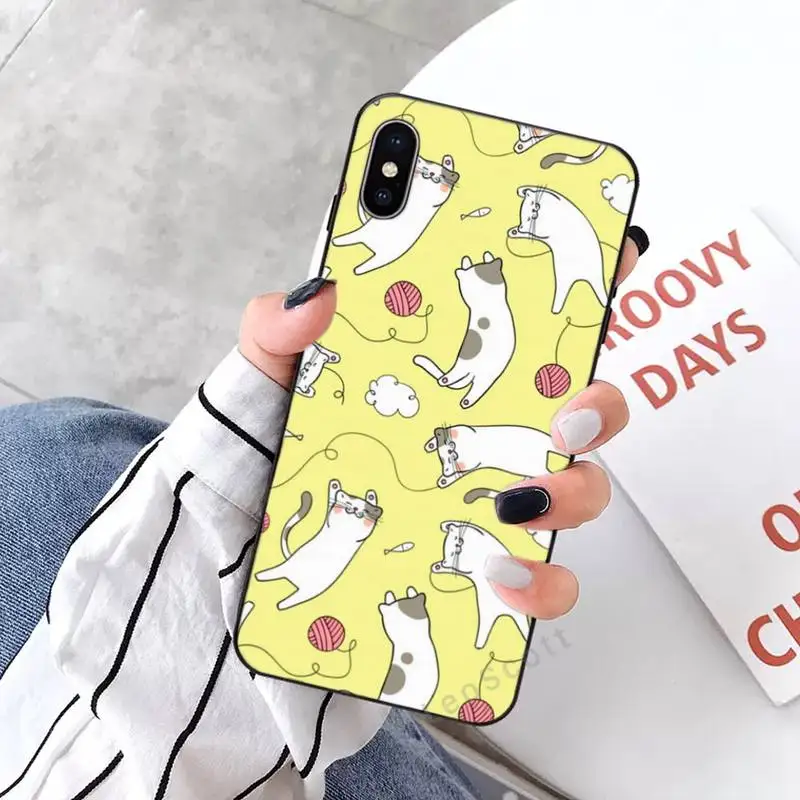 

Cute cat Pattern Phone Case for iPhone 11 12 mini pro XS MAX 8 7 6 6S Plus X 5S SE 2020 XR