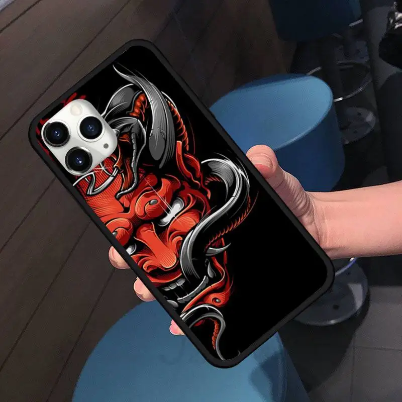 

Japan Samurai Art tattoo horror sun Phone Case for iPhone 11 12 pro XS MAX 8 7 6 6S Plus X 5S SE 2020 XR shell cover funda