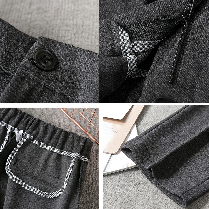 

suit jacket suit pants women fall winter High waist women's wool pants loose apricot gray business