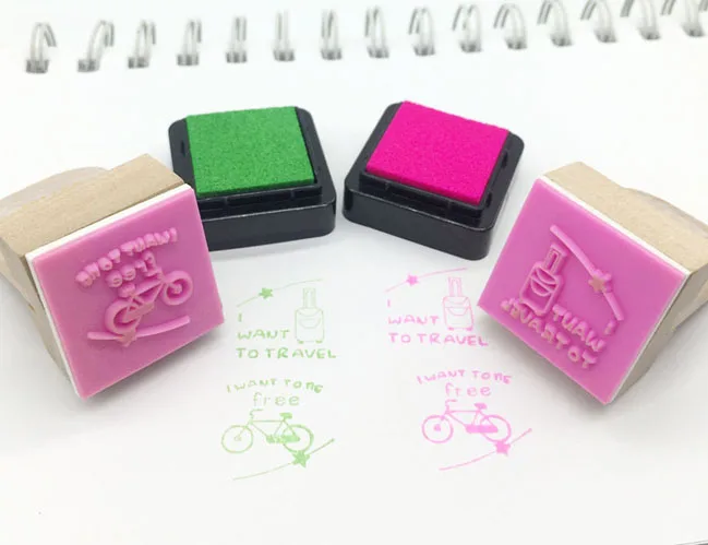 Inkpad и деревянный штамп сделай сам скрапбукинг старинные ремесла Ink pad печатные
