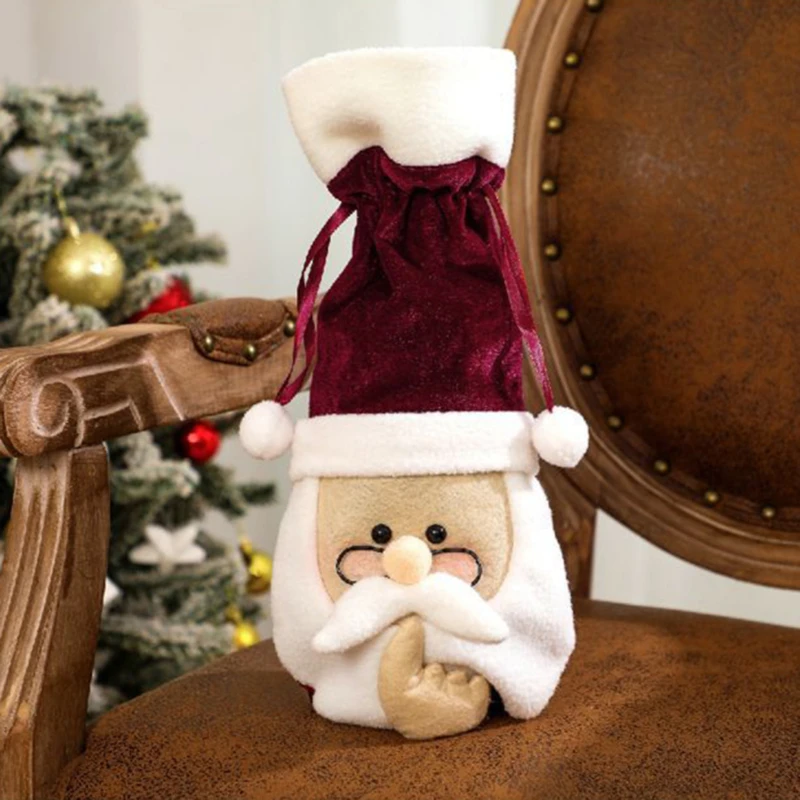 

Christmas Wine Bottle Covers Red Wine Set Christmas Dress Skirt Wine Bottle Decoration Creative Red Wine Bag